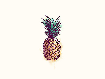 Pineapple digital editorial illustration fruit fruta frutas halftone illustration pattern photoshop pineapple piña vector