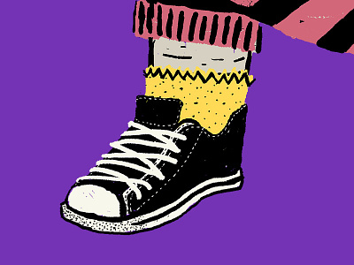 Converse character converse dinosaur illustration pattern screen printing socks