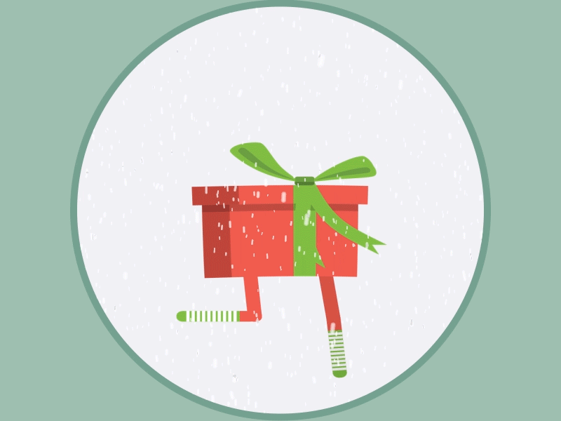 Giftbox gift giftbox motiongraphic run runcycle snow