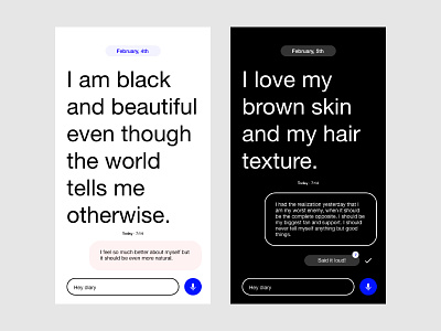 Self Affirmation App Concept 💖 app app design black is beautiful design love love you minimal minimal app self care self love ui ux ux design
