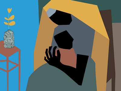 🖤 of a Mother and Child african american art black child colors creative cubist design illustration jacob lawrence minimal mother