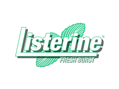 Listerine brand identity branding green identity listerine mint rebrand rebranding typography