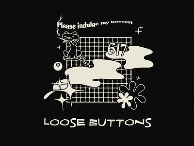 Loose Buttons Tee band black and white graphic design grid loose buttons merch music poster smoke star streetwear t-shirt tee