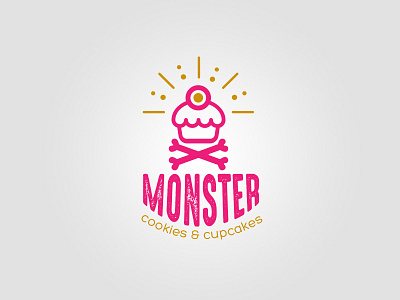 Logo monster bakery boutique cake cookie cupcake monster