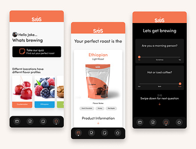 Sips - Coffee tailored to your personality coffee product prototype uxdesign uxui