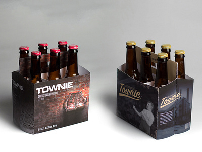 Townie Beer beer illustration label design mock up package design