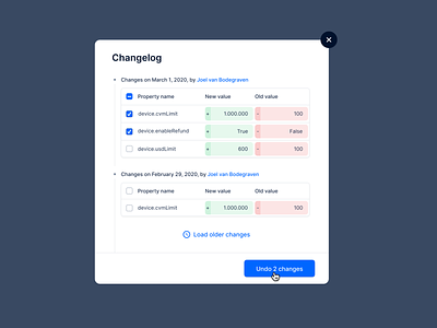 Change log