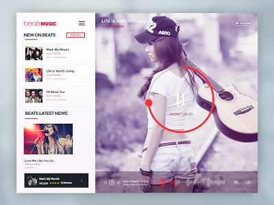Beats Music Shot dashboard music screen