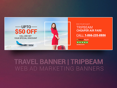 Trip Beam Travel Banner awesome clean creative holiday inspirational marketing recently travel trend vacation web banner