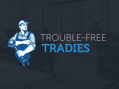 Trouble Free Tradies Logo1 awesome logo branding charactor logo new trend 2016 logo tradesman logo