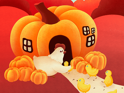 Strange pumpkin bright chick childrens book cute design illustration kids illustration photoshop