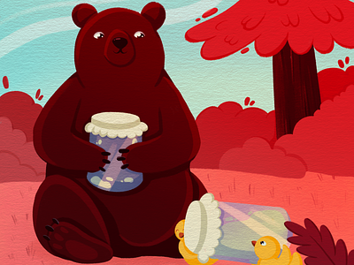 The Honey Legend bear book bright chick childrens book cute cute animals design illustration kids photoshop