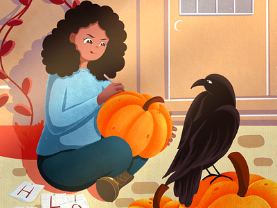 Celebration bird book bright childrens book cute design girl halloween illustration kidlit kids photoshop