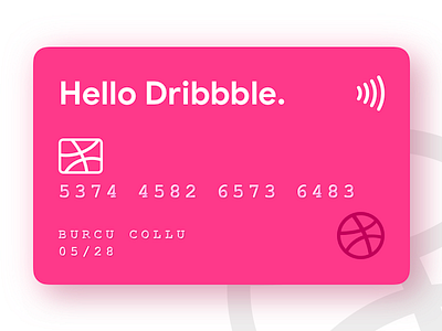 Hello Dribbble! card credit debut dribbble first shot