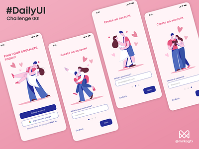 Daily UI 001 - Dating App sign up page