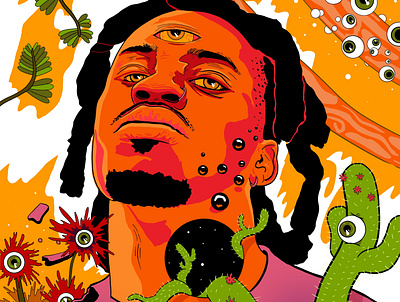 Denzel Curry Portrait art drawing illustration music art portrait procreate rap