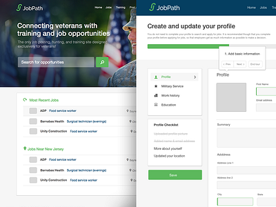 Jobpath 2.0 Mockups