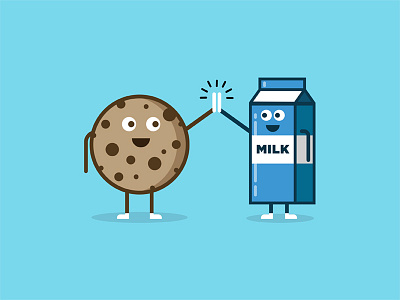 Milk & Cookies cartoon character cute design emoji icon illustration logo mark vector