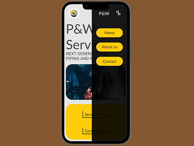 P&W Services mobile website design inspiration modern ui ux web development