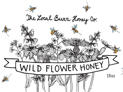 label for wild flower honey bees flowers honey label