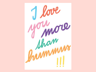 I love you more than hummus hummus love postcard