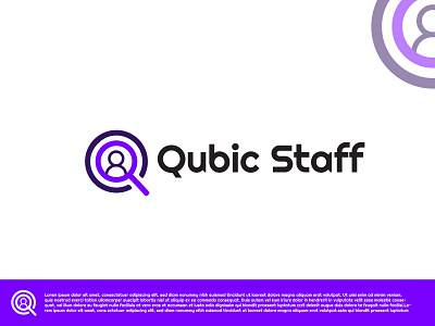 Qubic staff adobe agency design good graphic design icon illustration illustrator logo minimal normal purple requirement staff typography vector