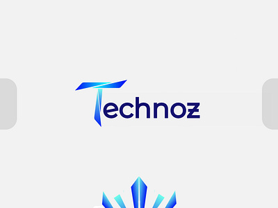 Technoz blue branding creative design gradient graphic design icon illustration logo minimal modern tech technology typography us vector