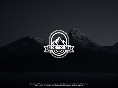 HIGHMOUNT black branding design emblem emblem logo graphic design high high mountain icon illustration logo logo design mountain night product logo simple us vector white