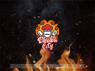 Dhaba City abstract branding city cooking custom design dhaba emblem fire graphic design hungry icon illustration logo logo design restaurant street street restaurant typography vector