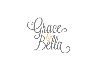 Grace & Bella ampersand gold logo logotype script