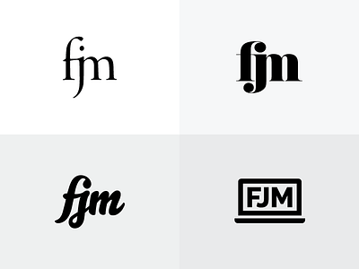 fjm logo exploration fjm laptop logo monogram typography