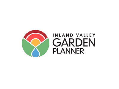 Inland Valley Garden Planner drop flower garden hill icon mountain sun sunrise sunset valley water