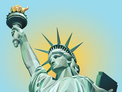 Democracy america democracy freedom low poly statue of liberty