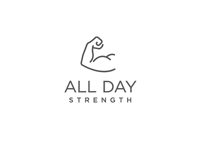 All Day Strength arm bicep crossfit fitness gym logo muscle strength