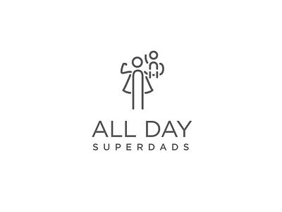 All Day Superdads child crossfit dad father fitness gym logo superman