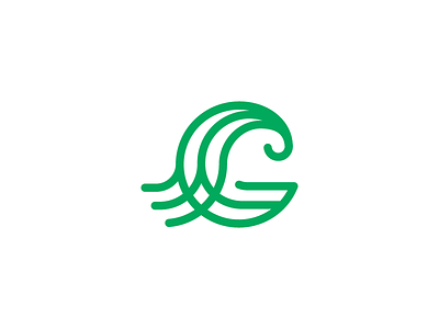 green wave 3 g green icon logo wave