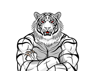 White Tiger body graphic design tiger vector white tiger