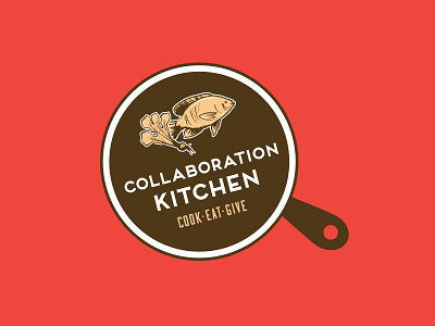 Collaboration Kitchen Logo brand identity branding culinary fish logo veggies