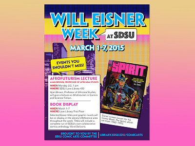 Will Eisner Week at SDSU Flier flier graphic novel indesign layout poster sdsu will eisner