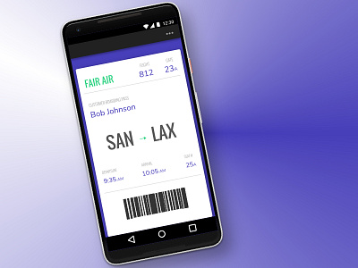 Daily UI 024-100 Days of UI: Boarding Pass