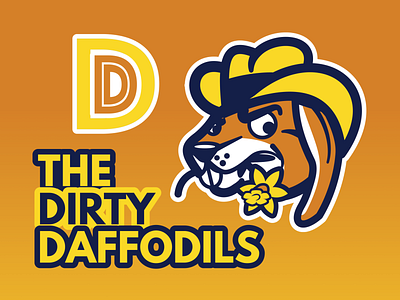 The Dirty Daffodils animal mascot baseball design branding daffodil design illustration logo mascot milb rabbit vector