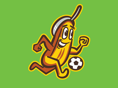 Platano Freddy banana baseball branding breakfast design el salvador food fried illustration logo mascot milb plantain platano soccer vector