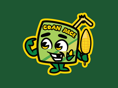 Coan Juice Box branding character design corn corn boy corn juice design graphic design illustration juice box logo mascot tiktok vector viral meme