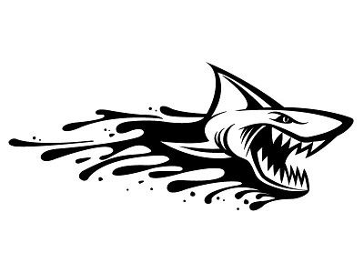 Shark branding clean digital doodle illustration logo modern startup