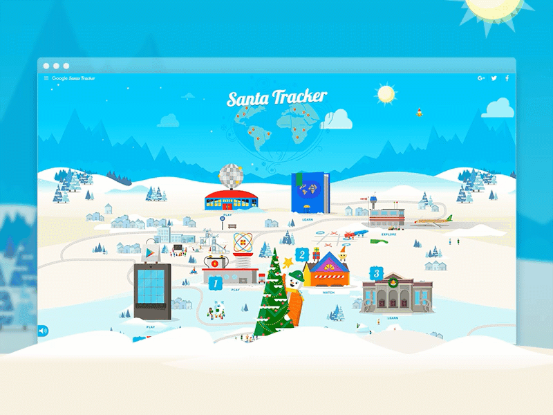 Google Santa Tracker - Santa's Village christmas creative digitial elves polymer santa santatracker ui ux 🎄