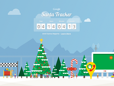 Santa Tracker google holiday html5 illustration santa tracker