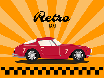 Business card in retro style for a taxi service