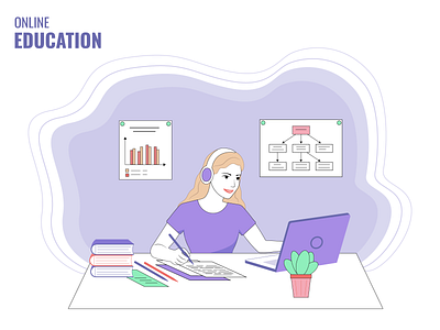 Illustration on the theme of online education