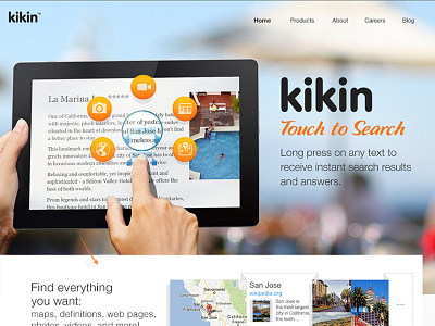 kikin homepage wip