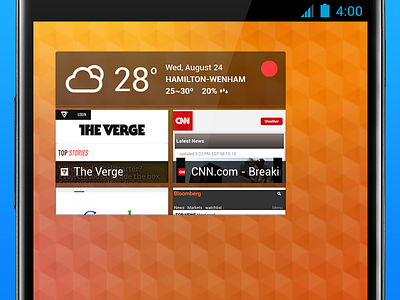 Weather & favorite sites widget android climacons ui weather widget